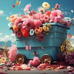 Flowers in a trash can , Generative AI